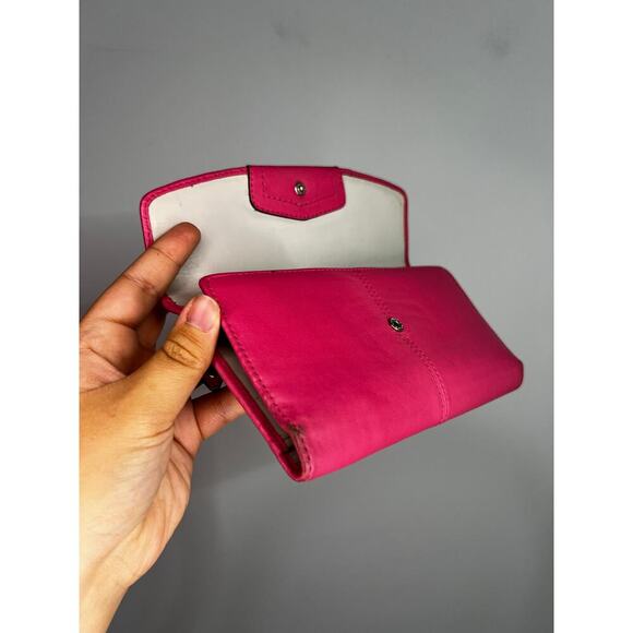 Y2K Coach Hot Pink Ashley TriFold Pleated Wallet - Picture 4 of 6